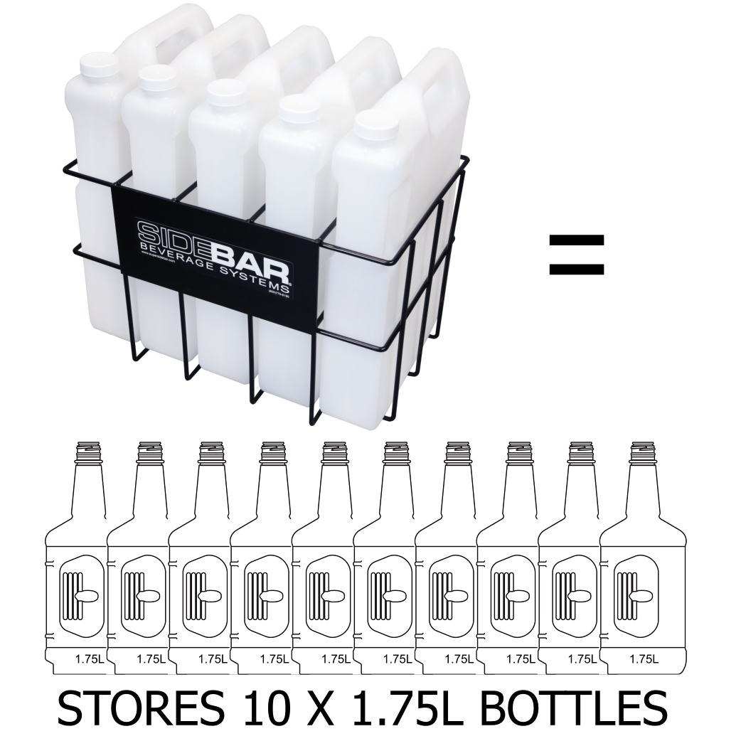 High Capacity 25 Liter Storage Rack with Bottles